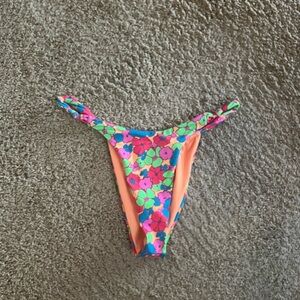 Frankie's Bikinis Pink and Green Vibrant Bikini Set
